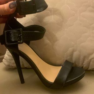 Black strappy heels